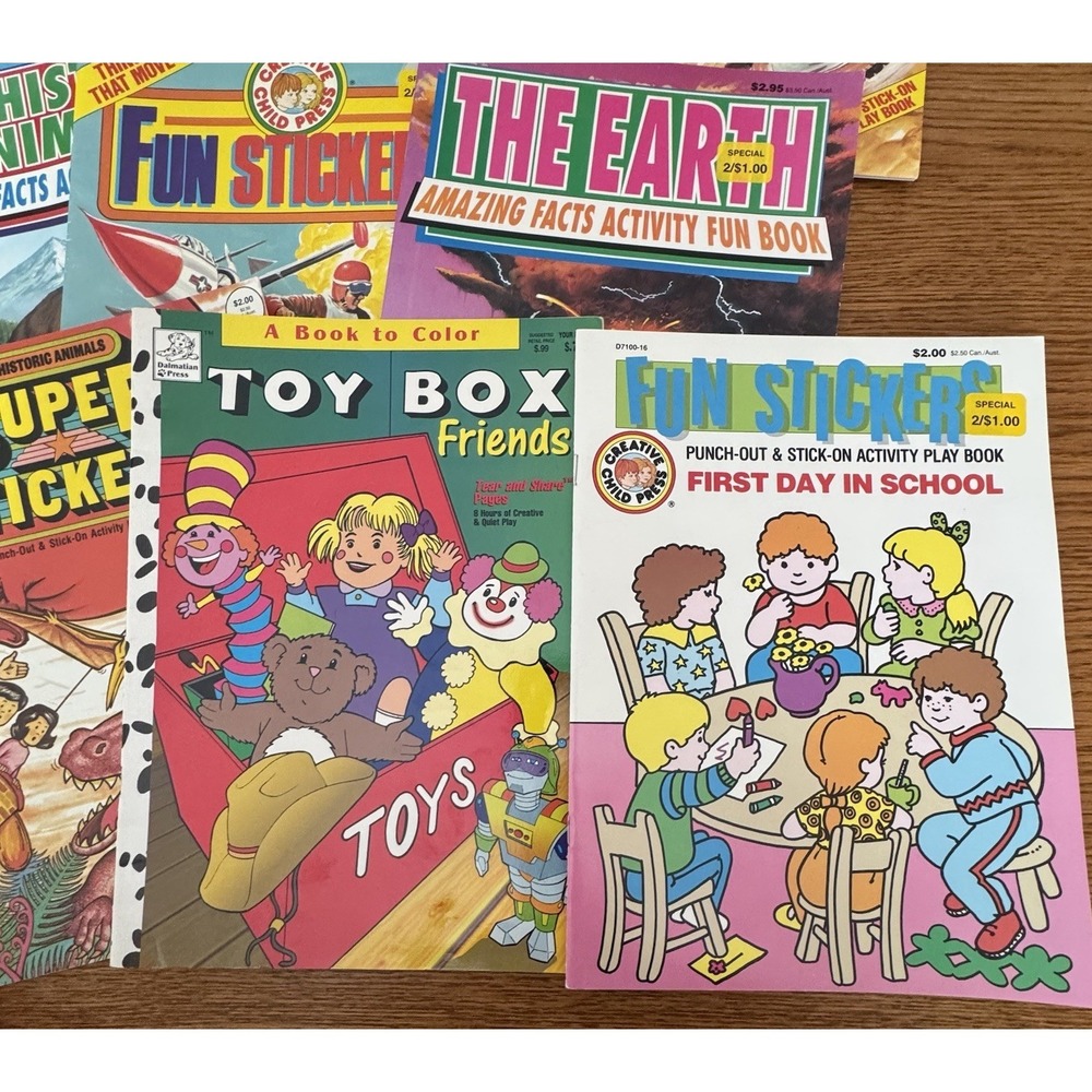 VTG 80s-90s Coloring & Punch Out Sticker Activity Books 10 Creative Child Press - Picture 2 of 7